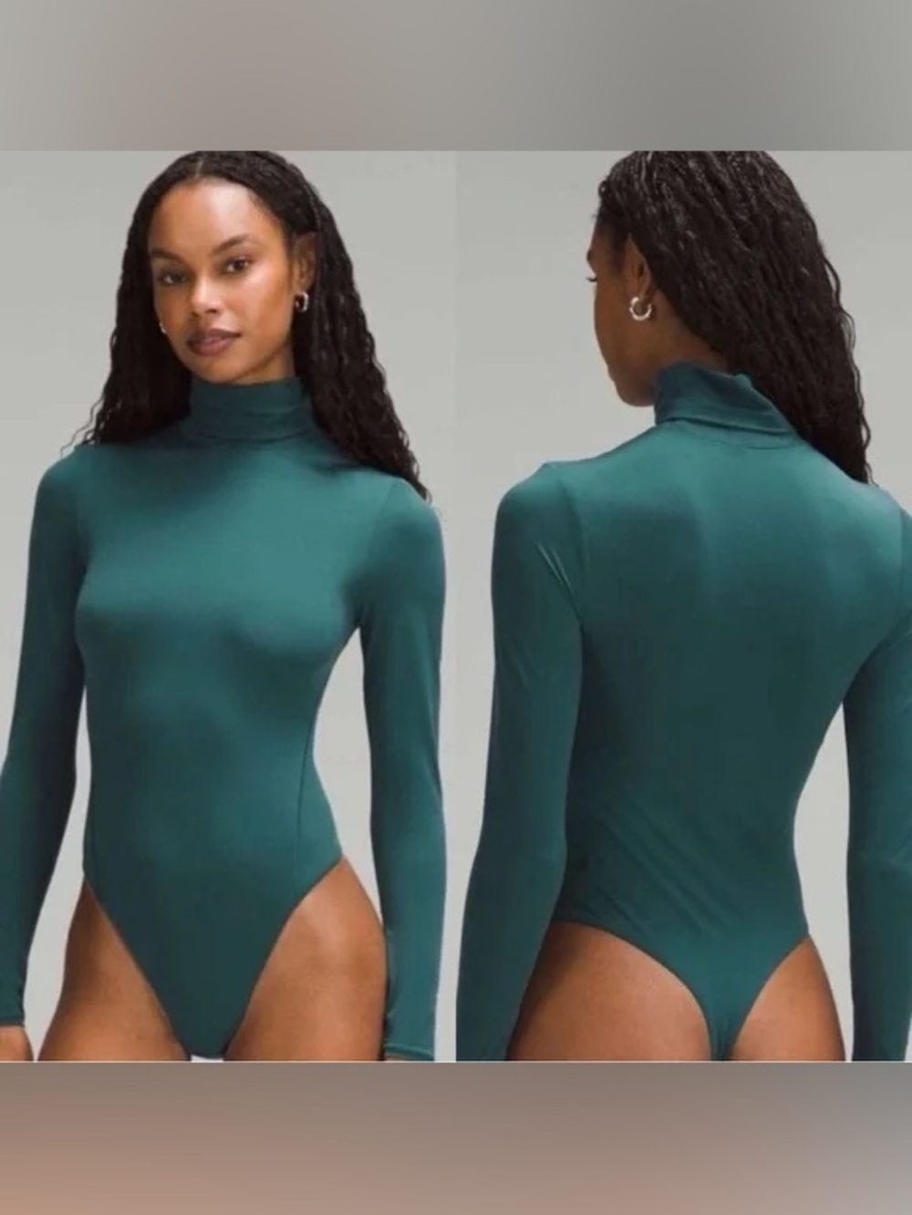 Lululemon Wundermost Ultra-Soft Nulu Turtleneck Bodysuit Storm Teal Size Medium